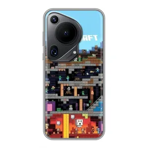 Чехол Майнкрафт на Huawei Pura 70 Ultra (AlphaPrint) Minecraft (фон Minecraft)