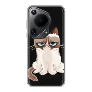 Чехол с принтом для Huawei Pura 70 Ultra (AlphaPrint) Модные коты (Грустный кот)
