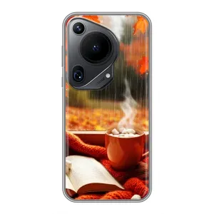 Чехол с уникальным дизайном «Осень с кофе» для Huawei Pura 70 Ultra (Кофе и дождь)