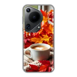 Чехол с уникальным дизайном «Осень с кофе» для Huawei Pura 70 Ultra (Кофе и листья)