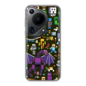 Чехол Майнкрафт на Huawei Pura 70 Ultra (AlphaPrint) Minecraft (Коллаж Майнкрафт)
