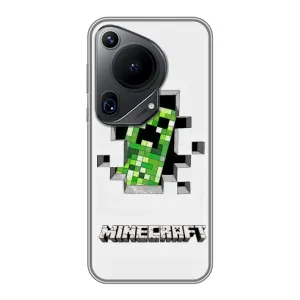 Чехол Майнкрафт на Huawei Pura 70 Ultra (AlphaPrint) Minecraft (крипер Майнкрафт)