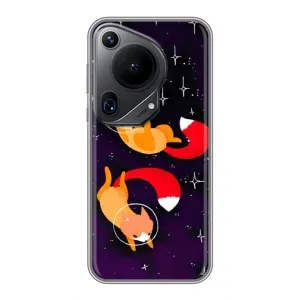 Чехлы с картинкой Лисички для Huawei Pura 70 Ultra (VPrint) (Лисички космонавты)