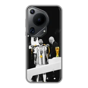 Чехлы для Huawei Pura 70 Ultra (Leo чемпион) (AlphaPrint) (Месси в накидке)