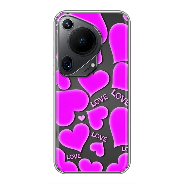 Чехол с принтом «Pink hearts» для Huawei Pura 70 Ultra