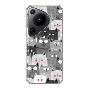 Чехлы с Котиками для Huawei Pura 70 Ultra (VPrint) (Рисованные котики)