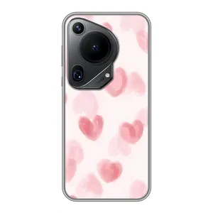 Чехол с розовым рисунком для Huawei Pura 70 Ultra (Розовые сердечки)