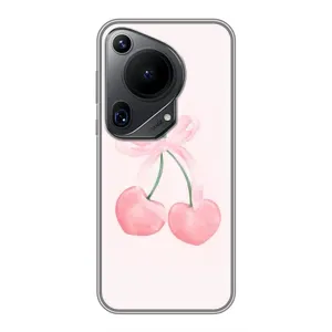 Чехол с розовым рисунком для Huawei Pura 70 Ultra (Розовые вишни)