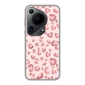 Чехол с розовым рисунком для Huawei Pura 70 Ultra (Розовый леопард)
