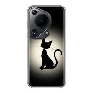 Чехол с принтом для Huawei Pura 70 Ultra (AlphaPrint) Модные коты (Силуэт котика)
