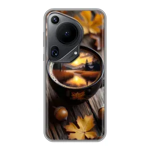 Чехол с уникальным дизайном «Осень с кофе» для Huawei Pura 70 Ultra (Темный кофе)