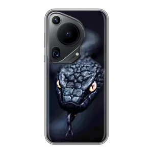 Чехол с картинкой «Хищники» для Huawei Pura 70 Ultra (Черная змея)