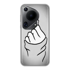 Чехол с принтом для Huawei Pura 70 Ultra (AlphaPrint - Знак сердечка)