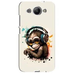 Чохол з Мавпами Huawei Y3 2017 - (AlphaPrint) (Макака в навушниках)