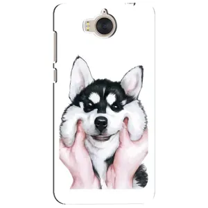 Чехол с Хаски для Huawei Y5-2017, MYA - (AlphaPrint) (Хаски улыбака)