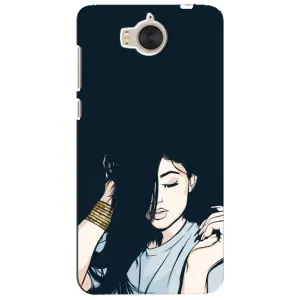 Чехол с печатью для Huawei Y5-2017, MYA - (Мода) (AlphaPrint) (Красивая девочка)