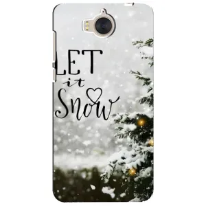 Новогодние, Праздничные Чехлы для Huawei Y5-2017, MYA - 2024 год (Let it snow)