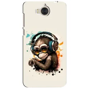 Чехол с Обезьянами Huawei Y5-2017, MYA - (AlphaPrint) (Макака в наушниках)