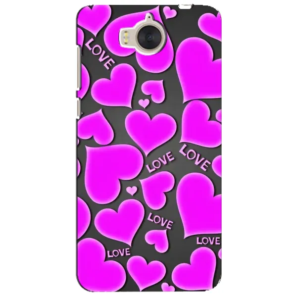 Чехол с принтом «Pink hearts» для Huawei Y5 2017 (MYA)