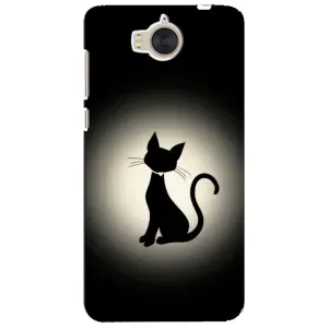 Чехол с принтом для Huawei Y5-2017, MYA (AlphaPrint) Модные коты (Силуэт котика)