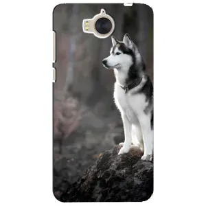 Чехол с Хаски для Huawei Y5-2017, MYA - (AlphaPrint) (Верный пес)