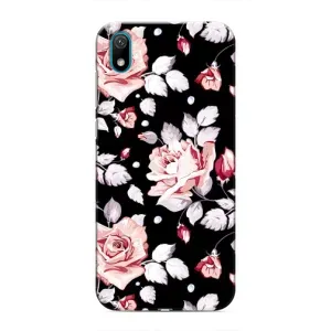 Чохли з квітами для Huawei Y5 2019 (VPrint) (Квіти на чорному)