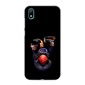 Чехол с Обезьянами Huawei Y5 2019 - (AlphaPrint) (Три обезьяны)