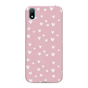 Чохол з розовим принтом для Huawei Y5 2019 (Сердечки на рожевому)