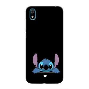 Чехол с принтом Стич на Huawei Y5 2019 (Стич на черном)