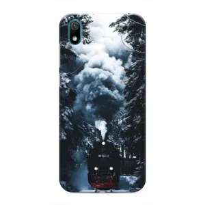 Новогодние, Праздничные Чехлы для Huawei Y5 2019 - 2024 год (Зимний поезд)