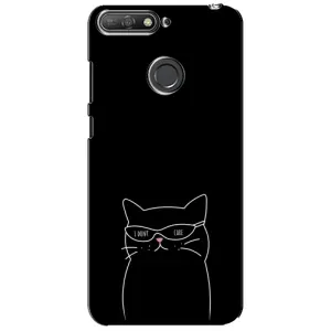 Чехол с принтом «Равнодушный кот» для Huawei Y6 Prime 2018