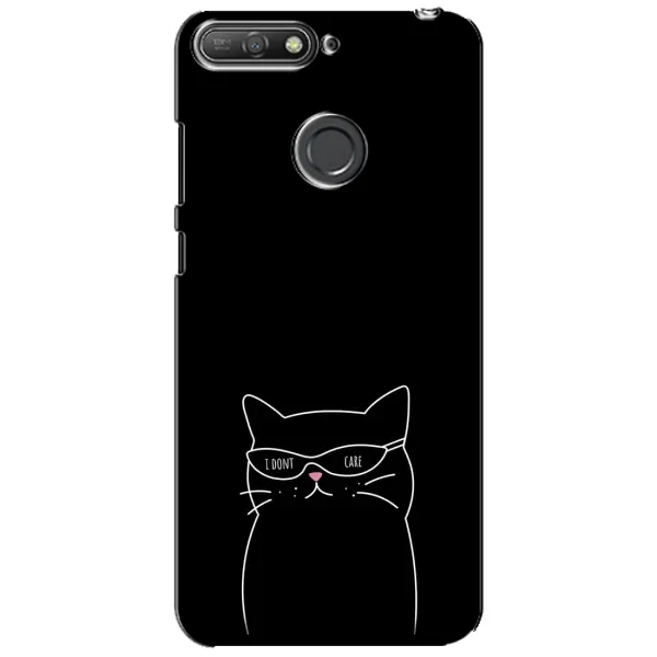 Чехол с принтом «Равнодушный кот» для Huawei Y6 Prime 2018