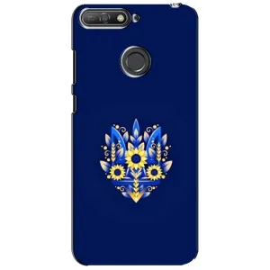 Чехлы для Huawei Y6 Prime 2018 Укр. Символика (AlphaPrint) (Цветочный Герб)