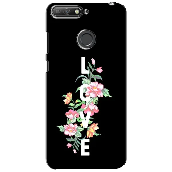 Чехол с принтом «Цветы LOVE» для Huawei Y6 Prime 2018 Чехол с принтом «Цветы LOVE» для Huawei Y6 Prime 2018