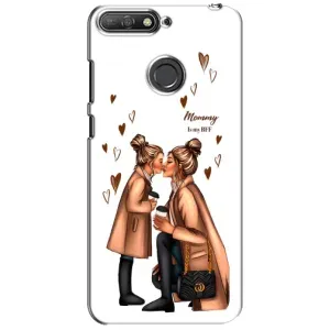Чехол с печатью для Huawei Y6 Prime 2018 - (Мама с ребенком) (AlphaPrint) (Дочка и мама)
