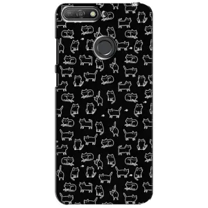 Чехол с принтом для Huawei Y6 Prime 2018 (AlphaPrint) Модные коты (Меленькие котики)