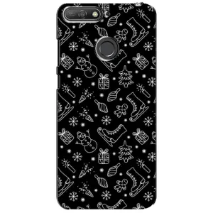 Новогодние, Праздничные Чехлы для Huawei Y6 Prime 2018 - 2024 год (Новогодний фон)