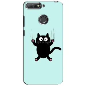 Чехол с принтом для Huawei Y6 Prime 2018 (AlphaPrint) Модные коты (Падающий кот)