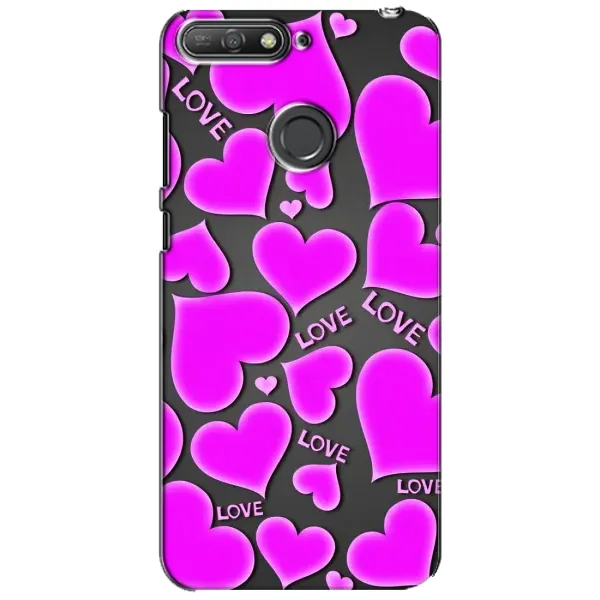 Чехол с принтом «Pink hearts» для Huawei Y6 Prime 2018 Чехол с принтом «Pink hearts» для Huawei Y6 Prime 2018