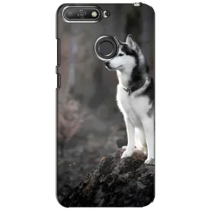 Чехол с Хаски для Huawei Y6 Prime 2018 - (AlphaPrint) (Верный пес)