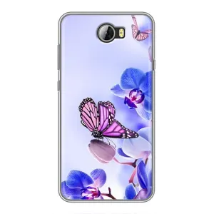 Чохли з квітами для Huawei Y5II (VPrint) (Метелик на квітах)