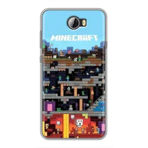 Чехол Майнкрафт на Huawei Y5II (AlphaPrint) Minecraft (фон Minecraft)
