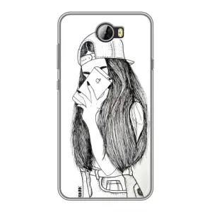 Чехол с печатью для Huawei Y5II - (Мода) (AlphaPrint) (Фото девочки)