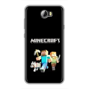 Чехол Майнкрафт на Huawei Y5II (AlphaPrint) Minecraft (герои Minecraft)