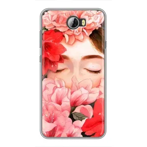 Чехлы (ART) Цветы на Huawei Y5II (VPrint) (Очі в квітах)