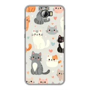 Чехол с рисунком кот на Huawei Y5II (Коллаж котов)