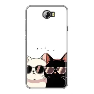 Чехол с рисунком кот на Huawei Y5II (Коты в очках)