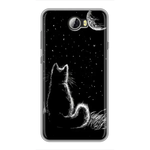 Чехол с принтом «Котик и луна» для Huawei Y5II Чехол с принтом «Котик и луна» для Huawei Y5II