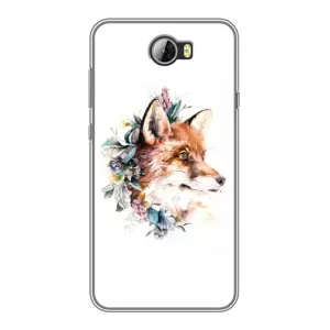 Чохли з картинкою Лисичка для Huawei Y5II (VPrint) (Лиса в квітах)