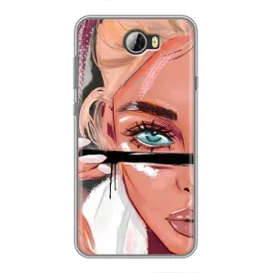 Чехол с печатью для Huawei Y5II - (Мода) (AlphaPrint) (Макияж)